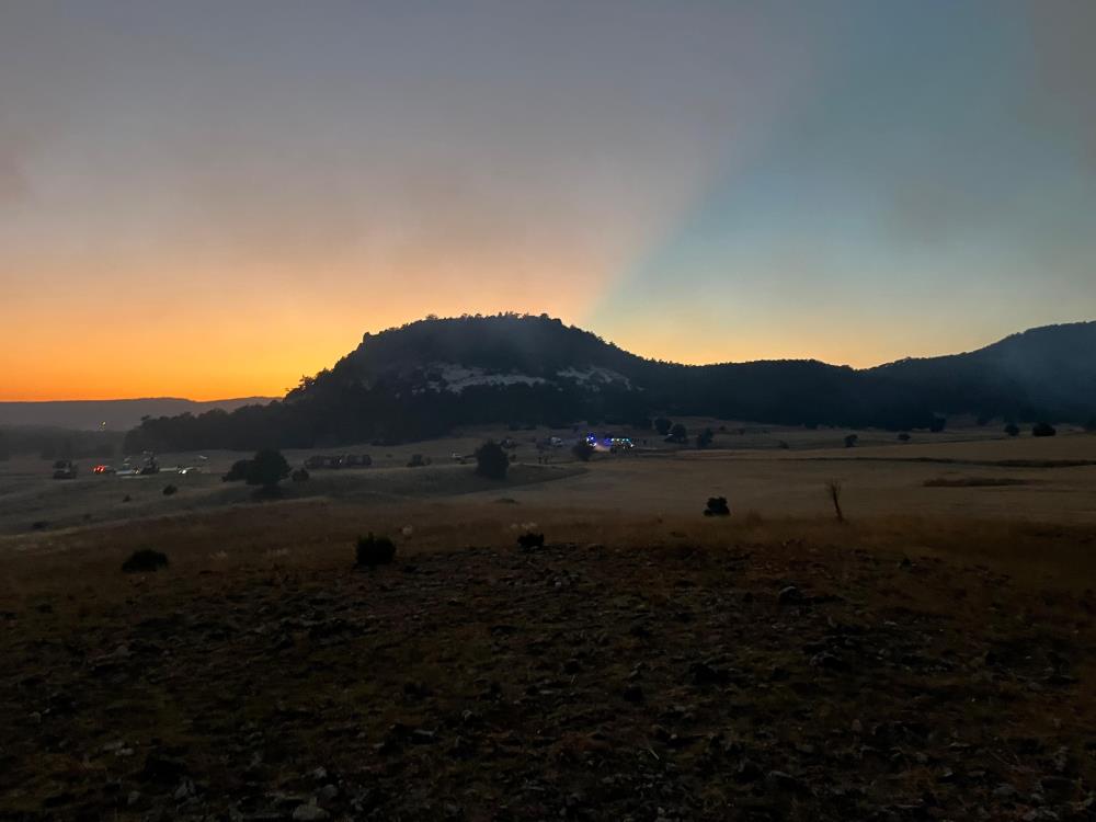 Eskişehir'in Seyitgazi ilçesinde çıkan orman yangınını söndürme çalışmaları sırasında alevlerin