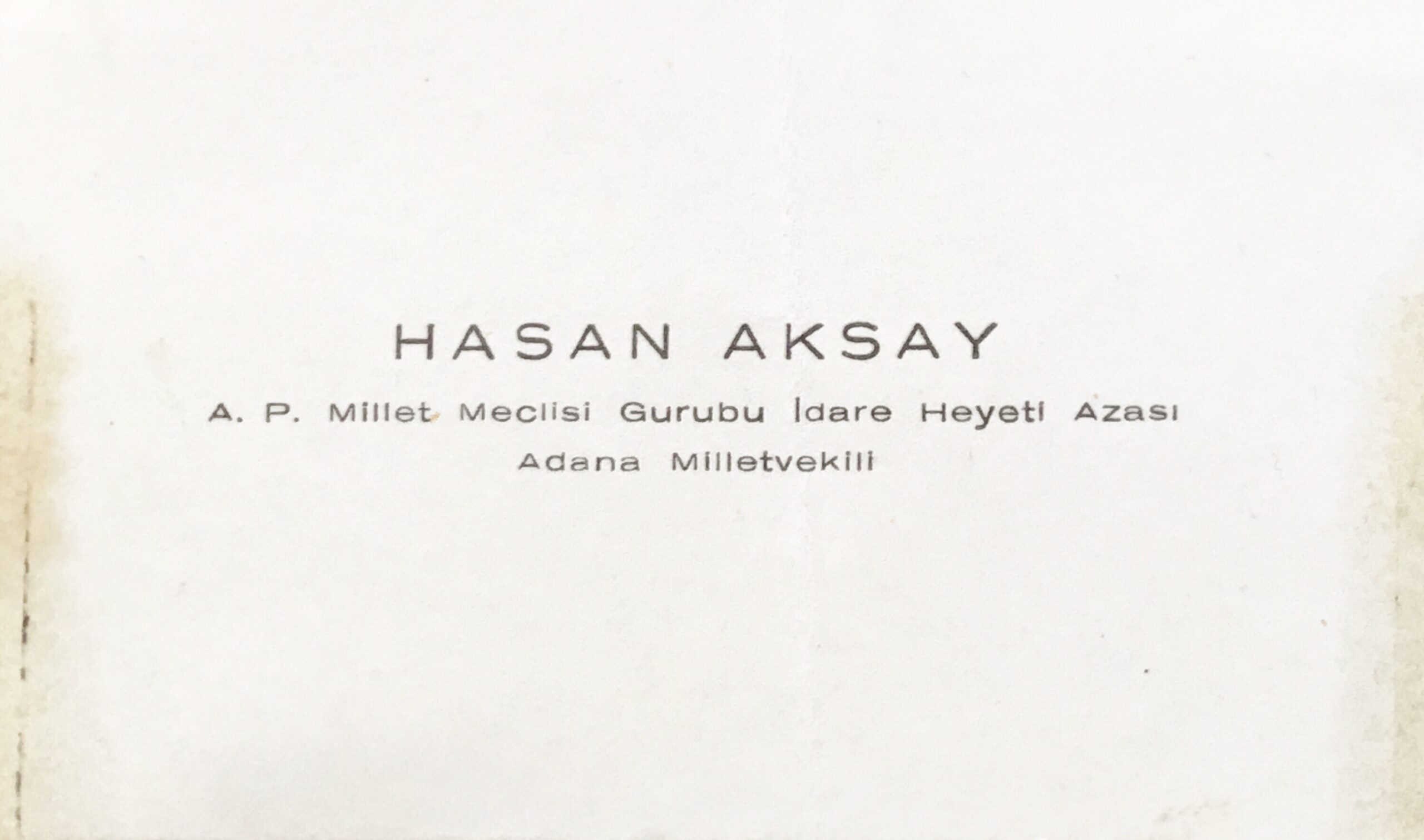 Hasan Aksay Adama Mv Kartviziti