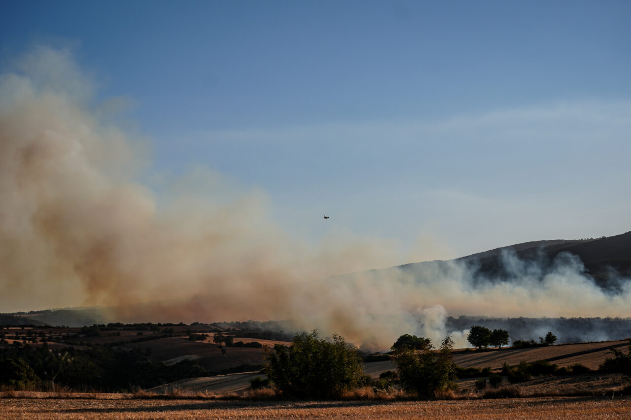 Balıkesir'in Susurluk ilçesinde çıkan orman yangınına havadan ve karadan müdahale