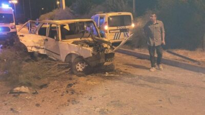 Burdur'da polisin "dur" ihtarına uymayarak kaçan sürücünün otomobil ve polis