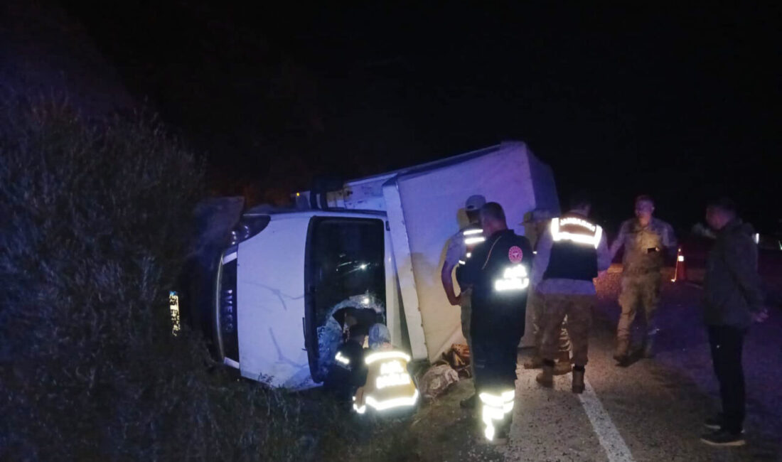 Erzincan’da devrilen kamyonetin sürücüsü hayatını kaybetti.
