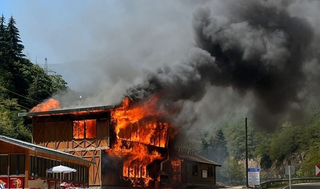Giresun'un Dereli ilçesinde restoranda çıkan yangın itfaiye ekiplerince söndürüldü.