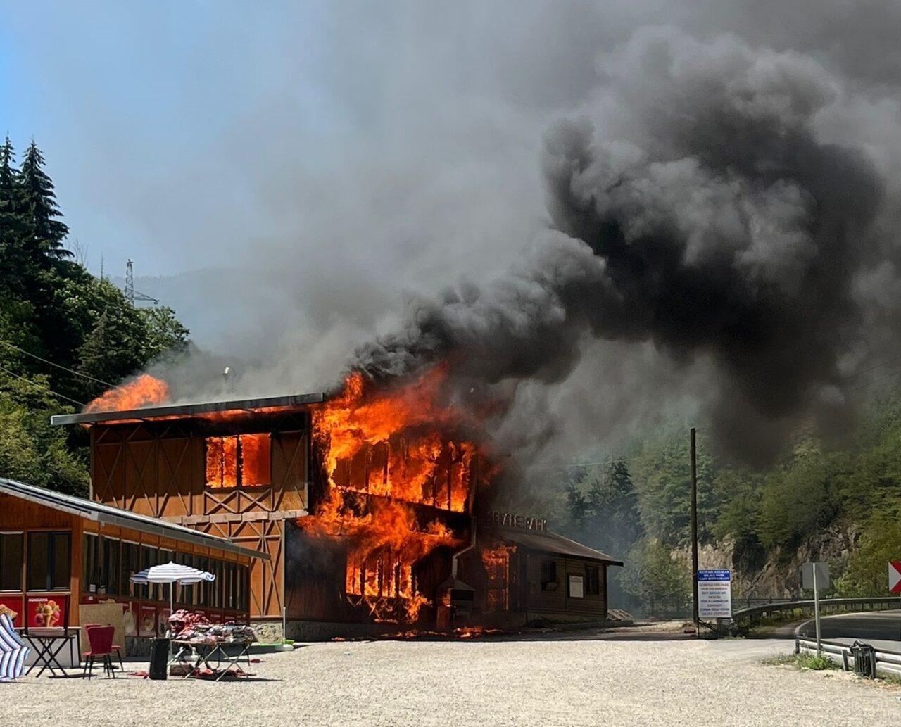 Giresun'un Dereli ilçesinde restoranda çıkan yangın itfaiye ekiplerince söndürüldü.