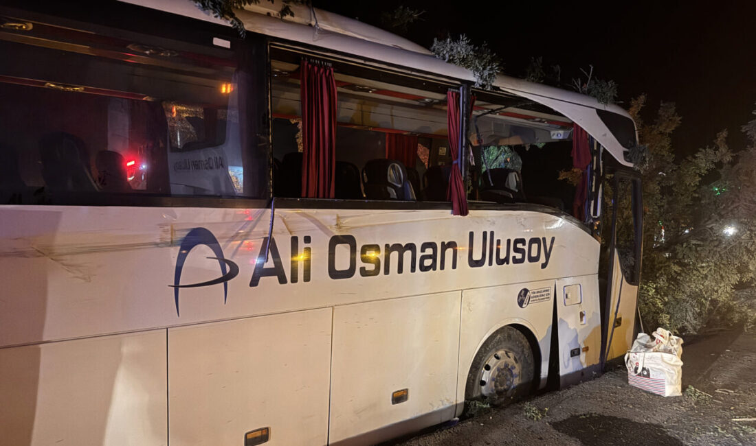 Kayseri'de yolcu otobüsünün orta refüjdeki ağaçlara çarpması sonucu 1 kişi