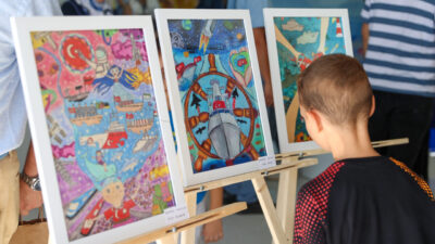  "Mavi Vatan Resim Yarışması"nda başarılı olan öğrencilerin eserleri, TEKNOFEST Mavi