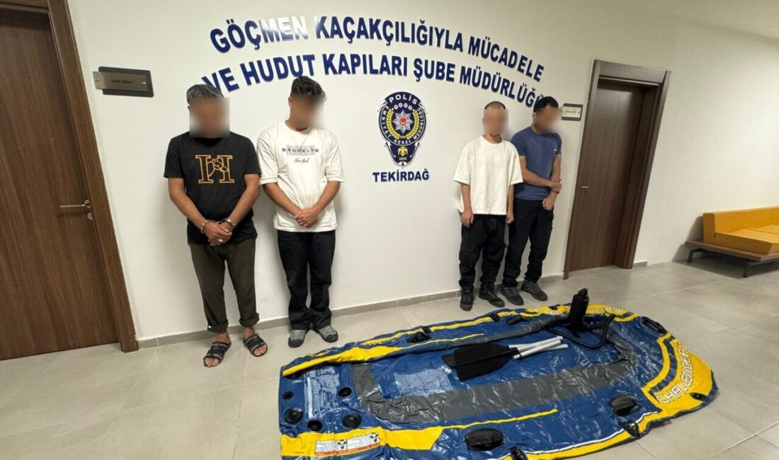 Tekirdağ'da yasa dışı yollarla yurda giren 15 düzensiz göçmen yakalandı.