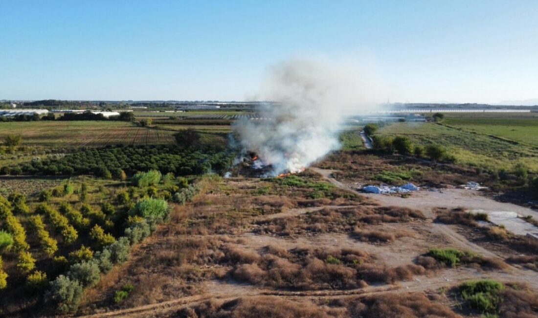 Antalya'nın Aksu ilçesinde otluk ve sazlık alanda çıkan yangınlar söndürüldü.