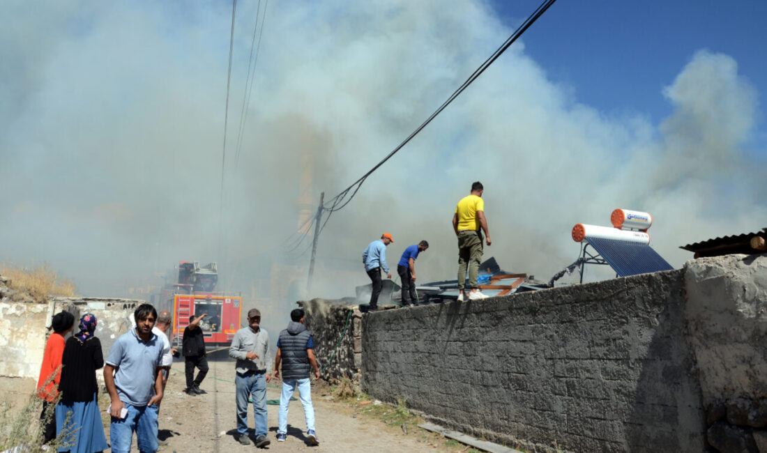 Kars'ın Sarıkamış ilçesinde çıkan yangında, 2 ev ile 2 samanlık