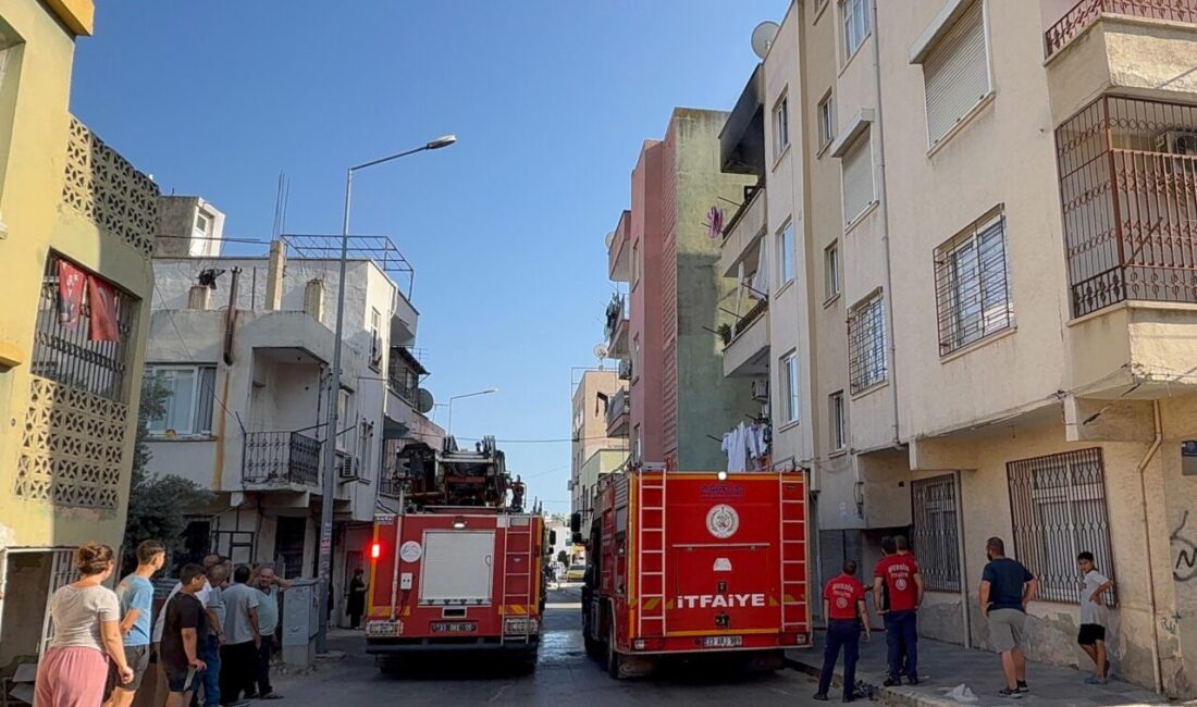 Mersin'in Toroslar ilçesinde, kiracı olarak oturduğu apartman dairesinde yangın çıkaran