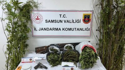  Samsun'un Salıpazarı ilçesinde evinde 9 kilo 660 gram esrar ele