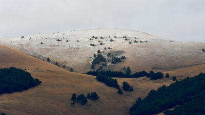 Kars'ın Sarıkamış ilçesinin yüksek kesimlerinde kar etkili oldu.
