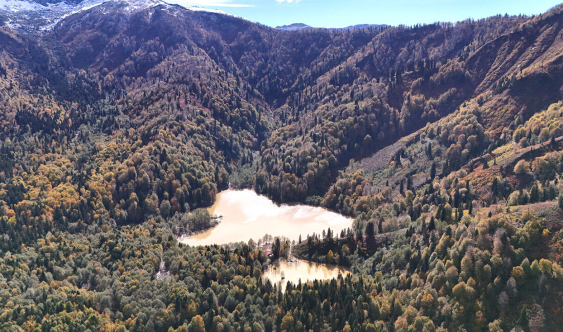 Artvin'in Borçka ilçesindeki Borçka Karagöl Tabiat Parkı, ziyaretçilerini sonbaharın hakim