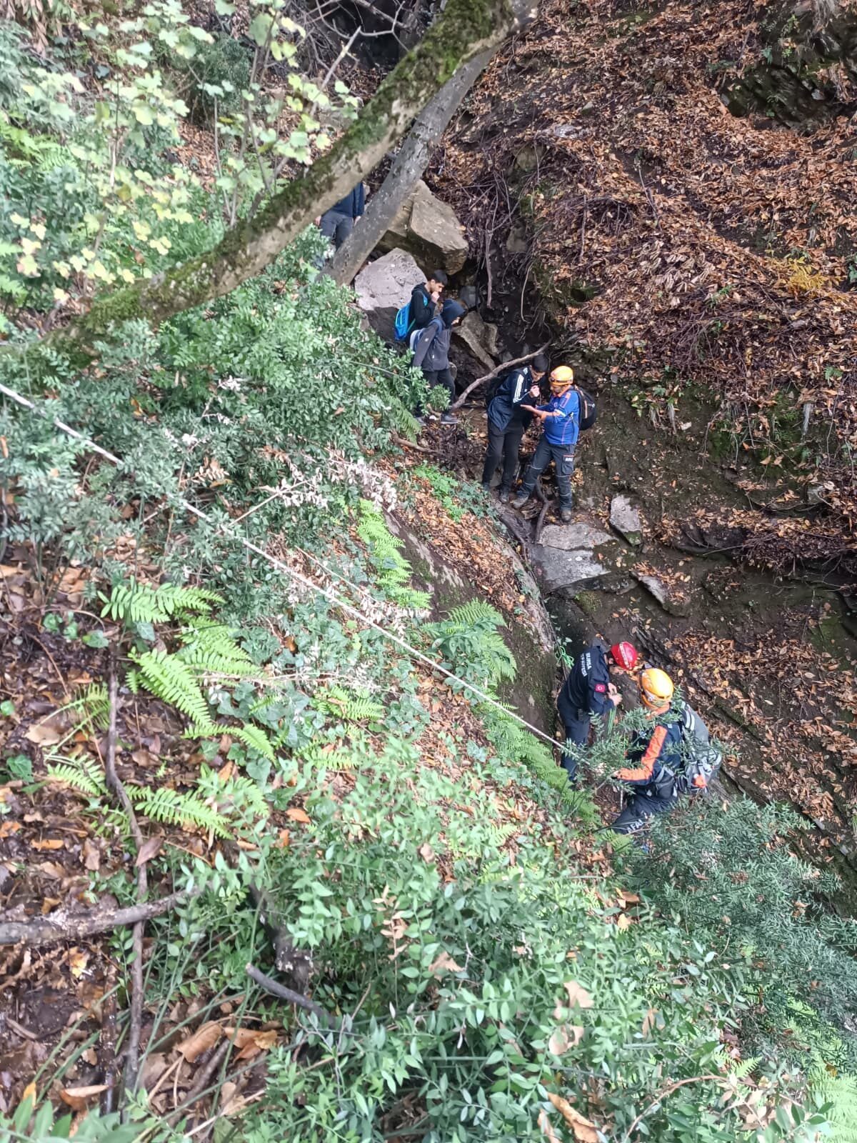 Bursa'nın Yıldırım ilçesinde ormanlık alanda mahsur kalan 3'ü çocuk 4