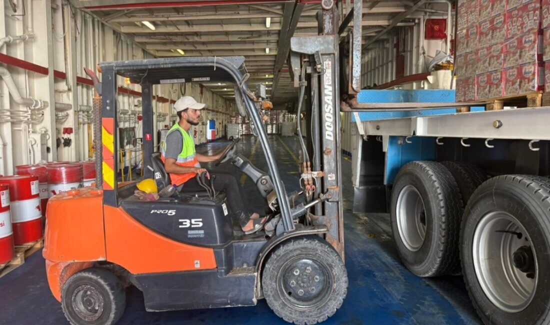  Gazze için insani yardım taşıyan 17. "İyilik Gemisi"nin El-Ariş Limanı'na