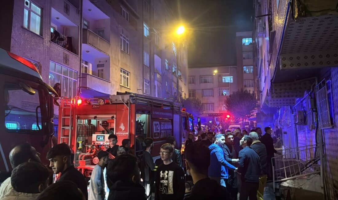 İstanbul Esenler'de 5 katlı binada çıkan yangında dumandan etkilenen 15