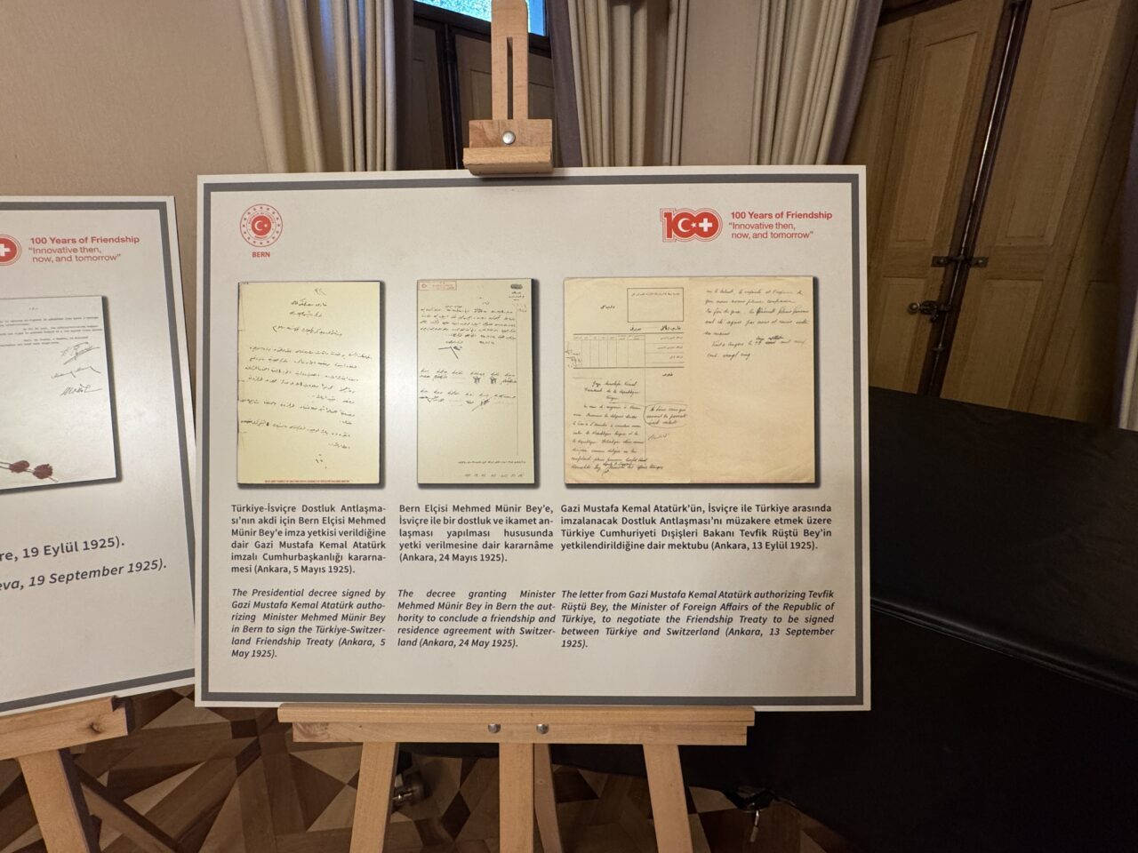  İsviçre'nin başkenti Bern'de, "Türkiye-İsviçre Dostluğunun 100. yılı: Arşivlerin Gözünden" konulu