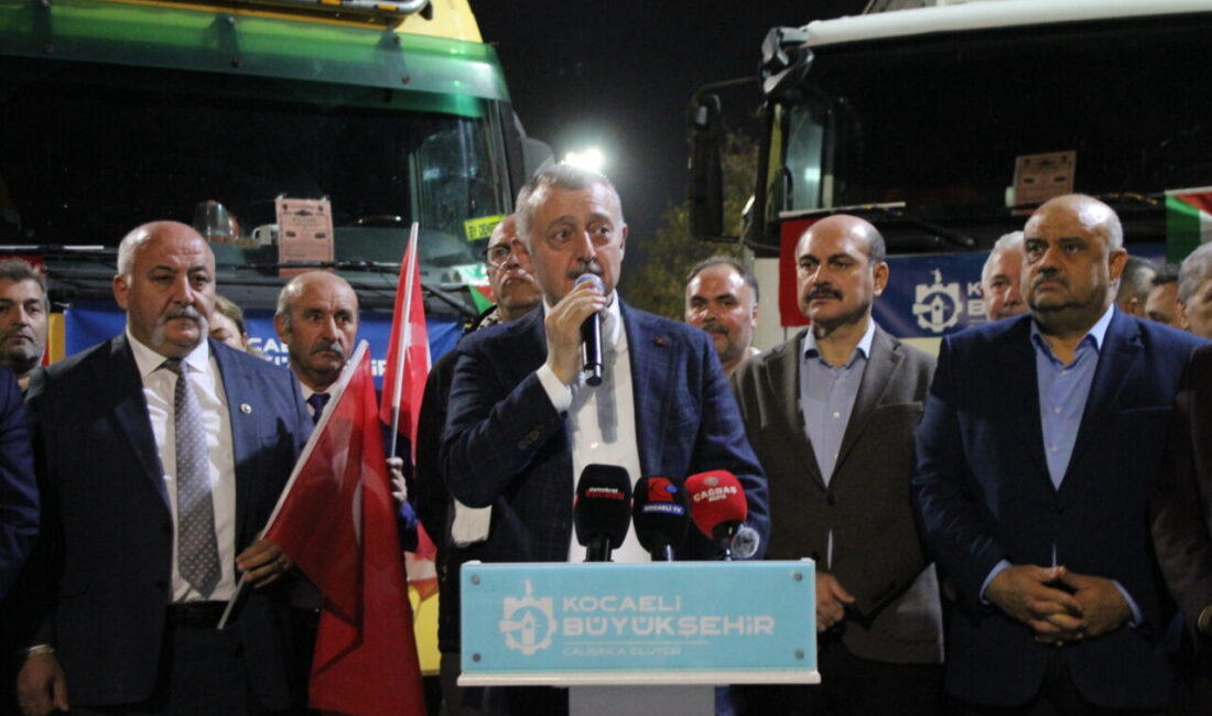  Kocaeli Büyükşehir Belediyesi tarafından Gazze'ye gönderilmek üzere hazırlanan insani yardım