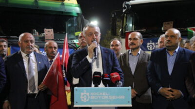  Kocaeli Büyükşehir Belediyesi tarafından Gazze'ye gönderilmek üzere hazırlanan insani yardım