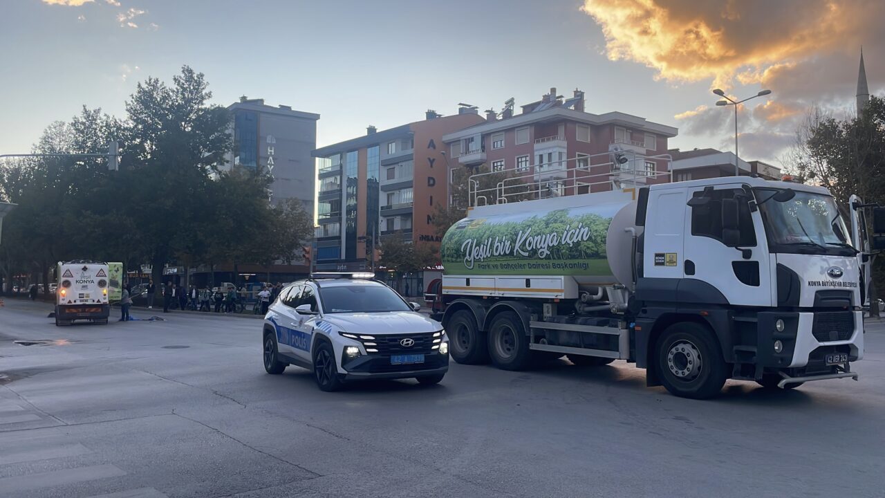  Konya'da sulama tankerinin çarptığı bisikletli yaşamını yitirdi.