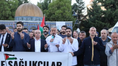Mardin'de sağlık çalışanları tarafından Gazze'ye destek programı düzenlendi.