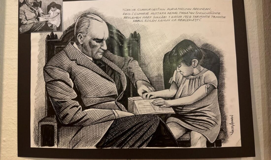  Ressam ve illüstratör Yüksel Akman'ın hazırladığı "Selanik'ten Doğan Güneş Mustafa