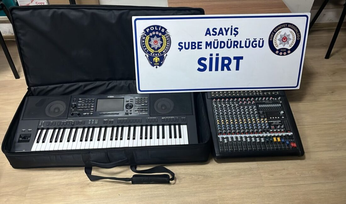Siirt'te bir düğün salonundan org ve amfisini çaldıkları gerekçesiyle yakalanan