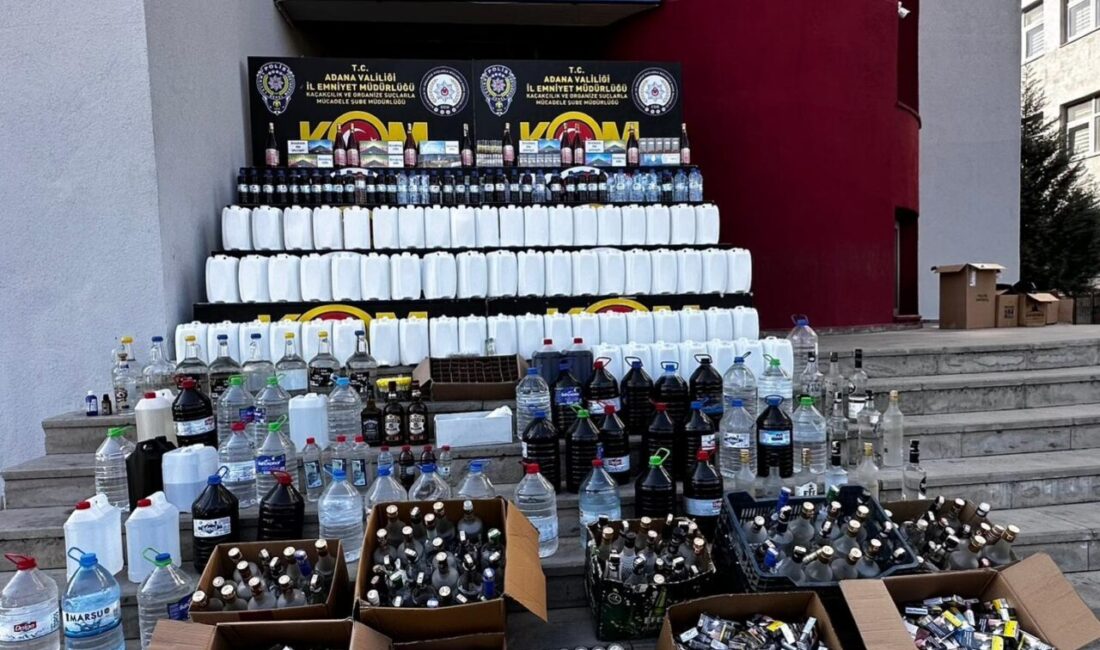 Adana'da sahte içki üreten ve satışını yapanlara yönelik operasyonda 16