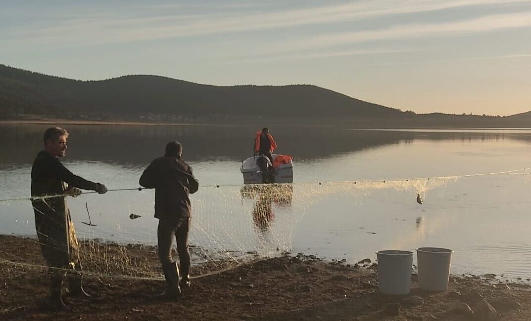 Bolu'da Seben Taşlıyayla Göleti'ne kaçak avcıların bıraktığı 5 bin metre