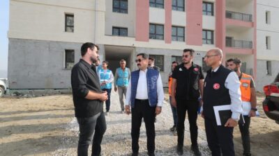 Hatay'ın Defne ilçesinde, 6 Şubat 2023'teki depremlerin ardından yapımına başlanan