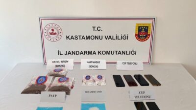  Kastamonu'da yasaklı maddeyle yakalanan 9 şüpheli gözaltına alındı.