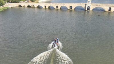 Edirne Emniyet Müdürlüğü ve İl Jandarma Komutanlığı ekipleri, Meriç Nehri'nde