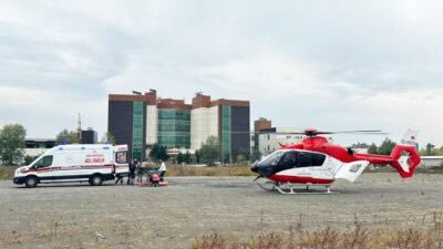 Samsun'un Terme ilçesinde kalp pili ihtiyacı olan hasta, ambulans helikopterle