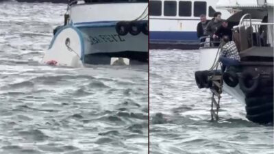 İstanbul’da Karaköy iskelesi açıklarında yolcu vapuru ile balıkçı teknesi çarpıştı.