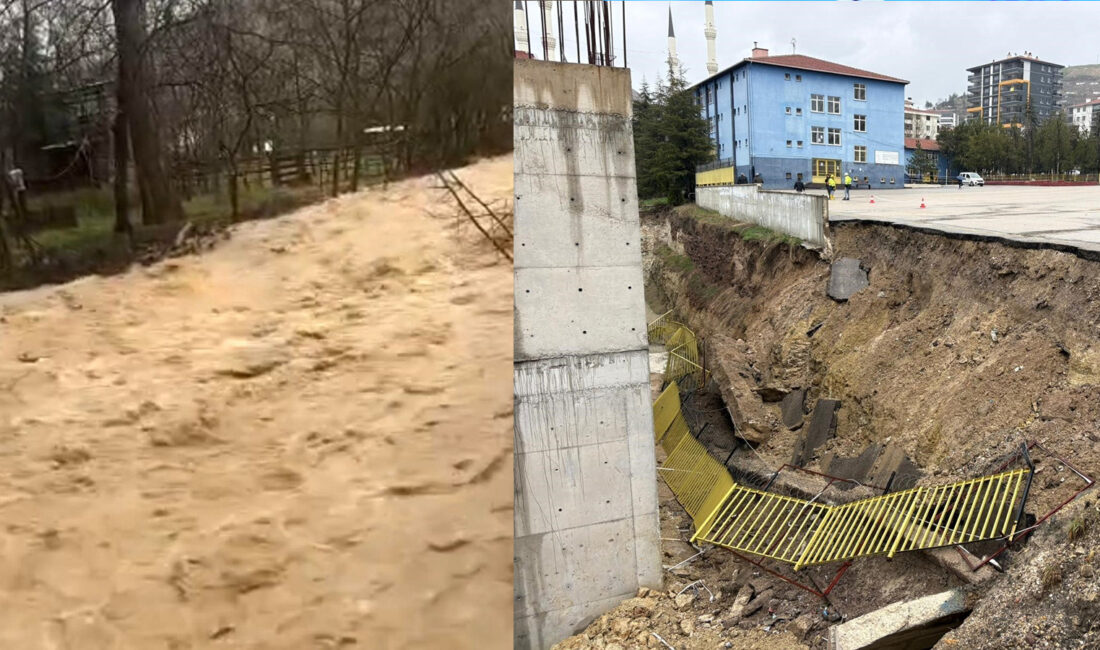 Başkentte etkili olan yoğun yağışlar sonrası bazı dereler taşarken, Yenimahalle