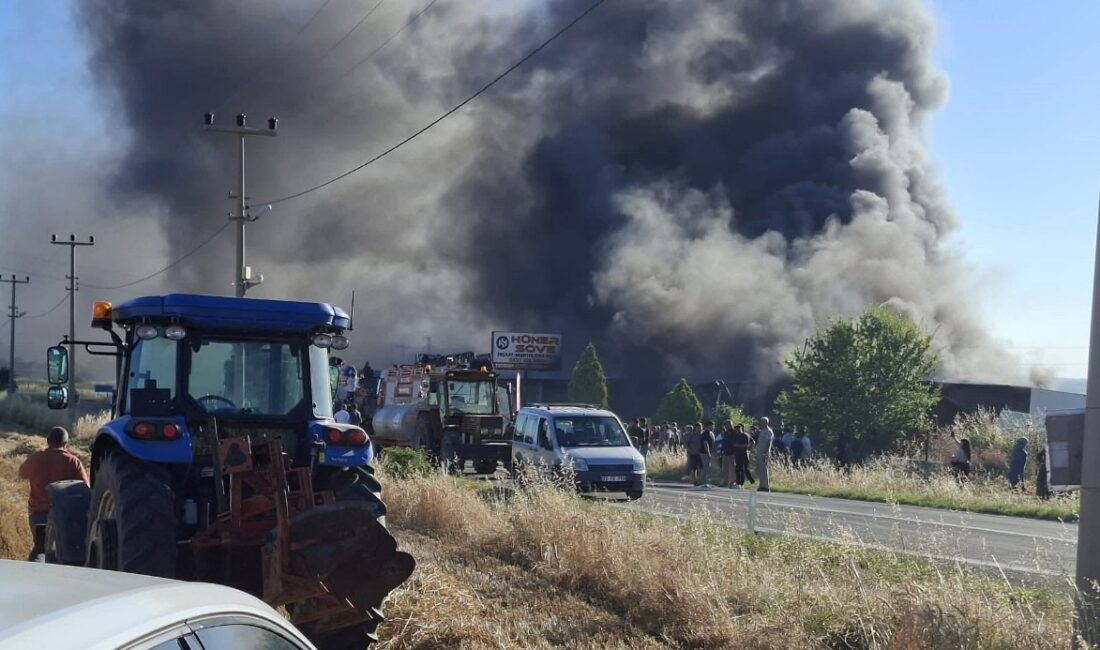 Edirne’nin Keşan ilçesinde inşaat malzemeleri satışı yapılan bir iş yerinde